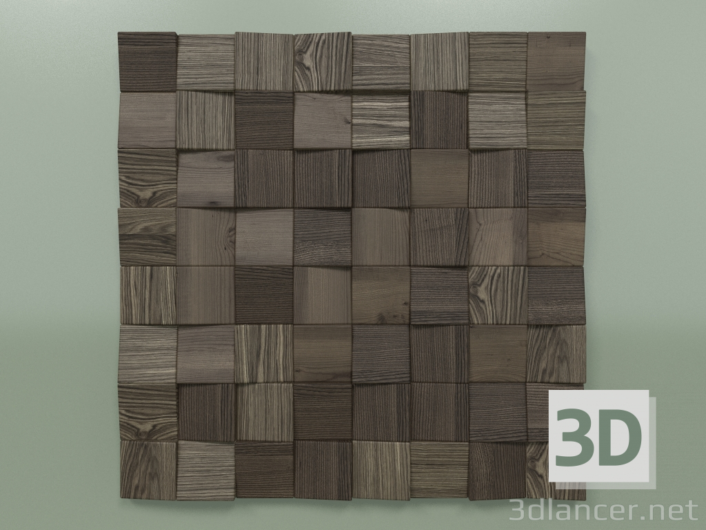 Modelo 3d Pixels 4 do painel de madeira - preview