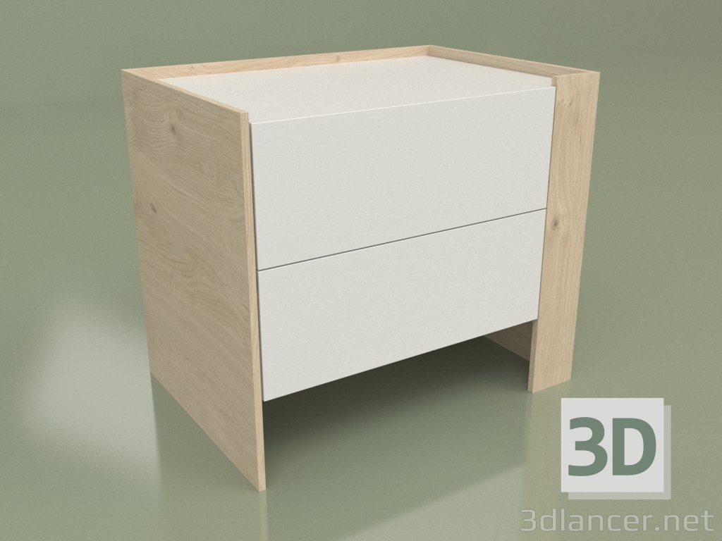 modello 3D Comodino CN 200 (Champagne, Bianco) - anteprima