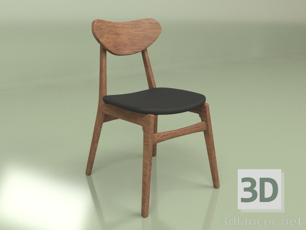 modello 3D Sedia Dutch CH (noce, nero opaco) - anteprima