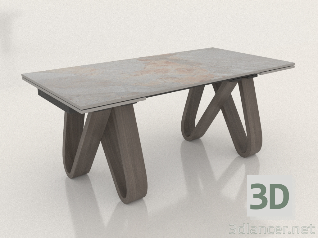 3d model Folding table Lido folded 180-260 (grey ceramic-walnut) - preview