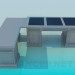 3D Modell Schreibtisch - Vorschau