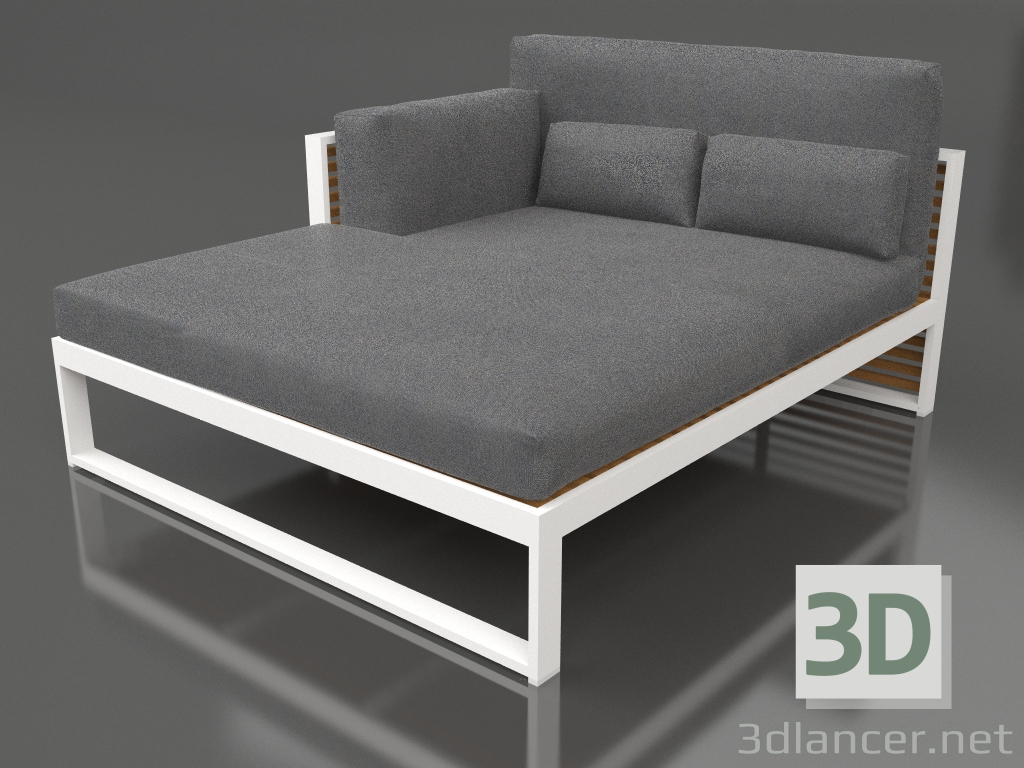 3d model XL modular sofa, section 2 left, high back, artificial wood (White) - preview