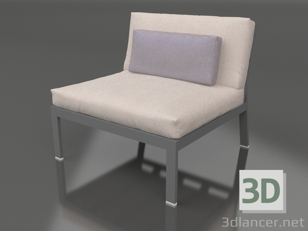 3d model Sofa module, section 3 (Anthracite) - preview