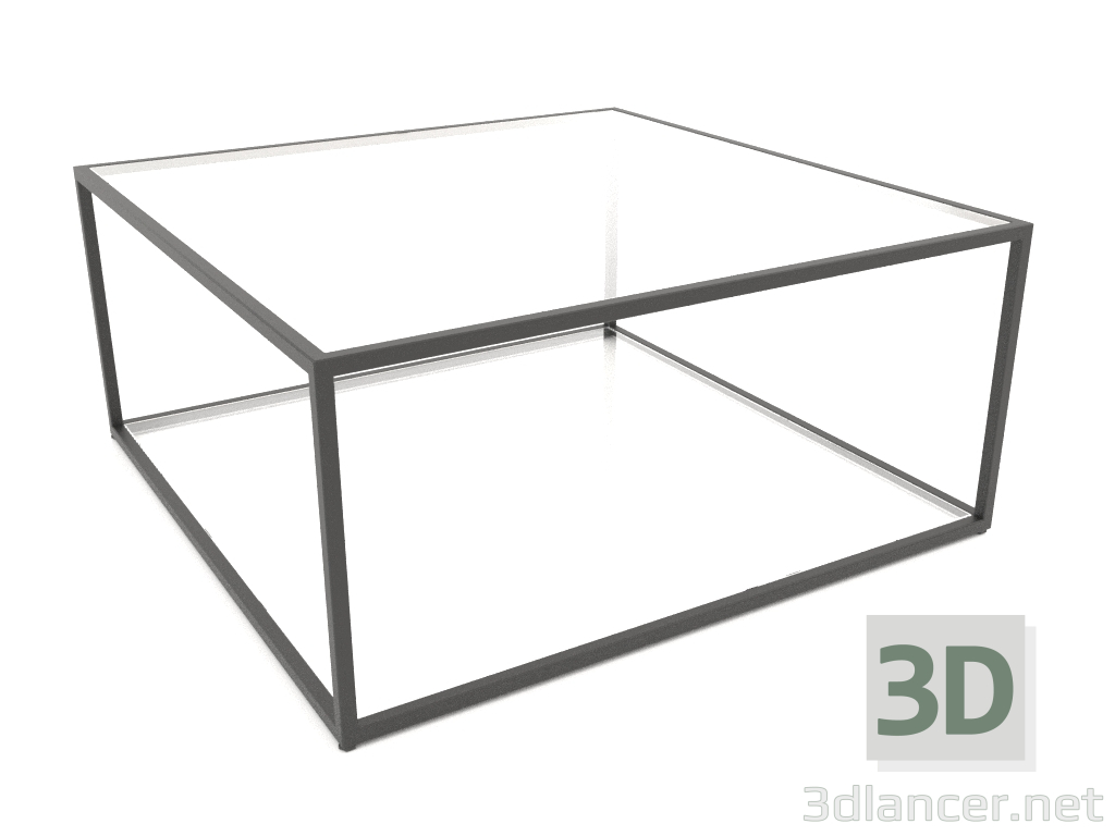 3d model Two-level square coffee table (GLASS, 100X100X50) - preview