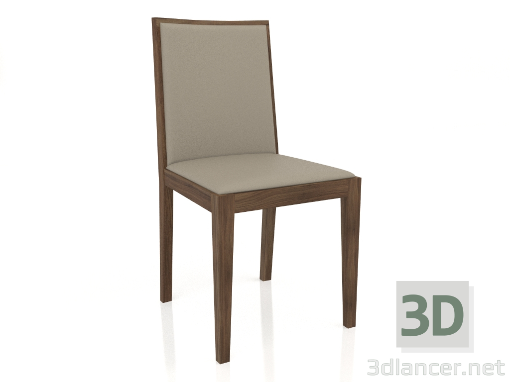 modèle 3D Chaise, placage noyer finition F, cuir écologique PU78 (45x49x88 cm) - preview