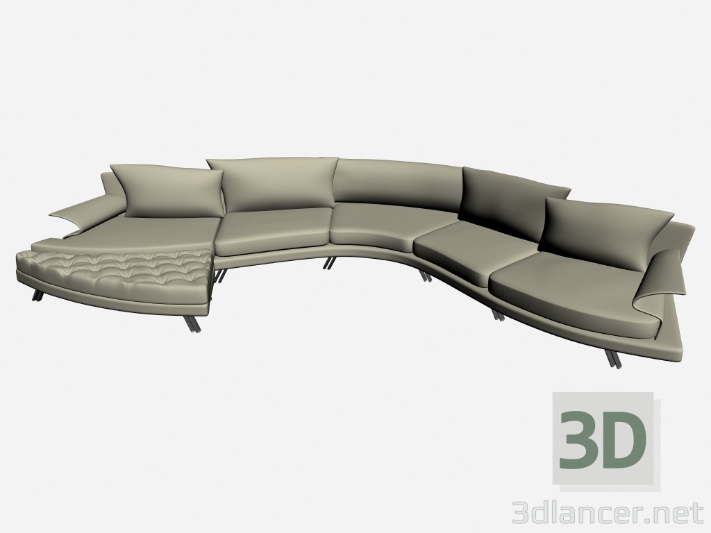 3d model Sofá Super roy esecuzione speciale 5 - vista previa