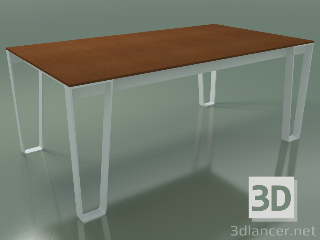 Modelo 3d Mesa de jantar ao ar livre InOut (938, Alumínio lacado branco, ripas de teca) - preview