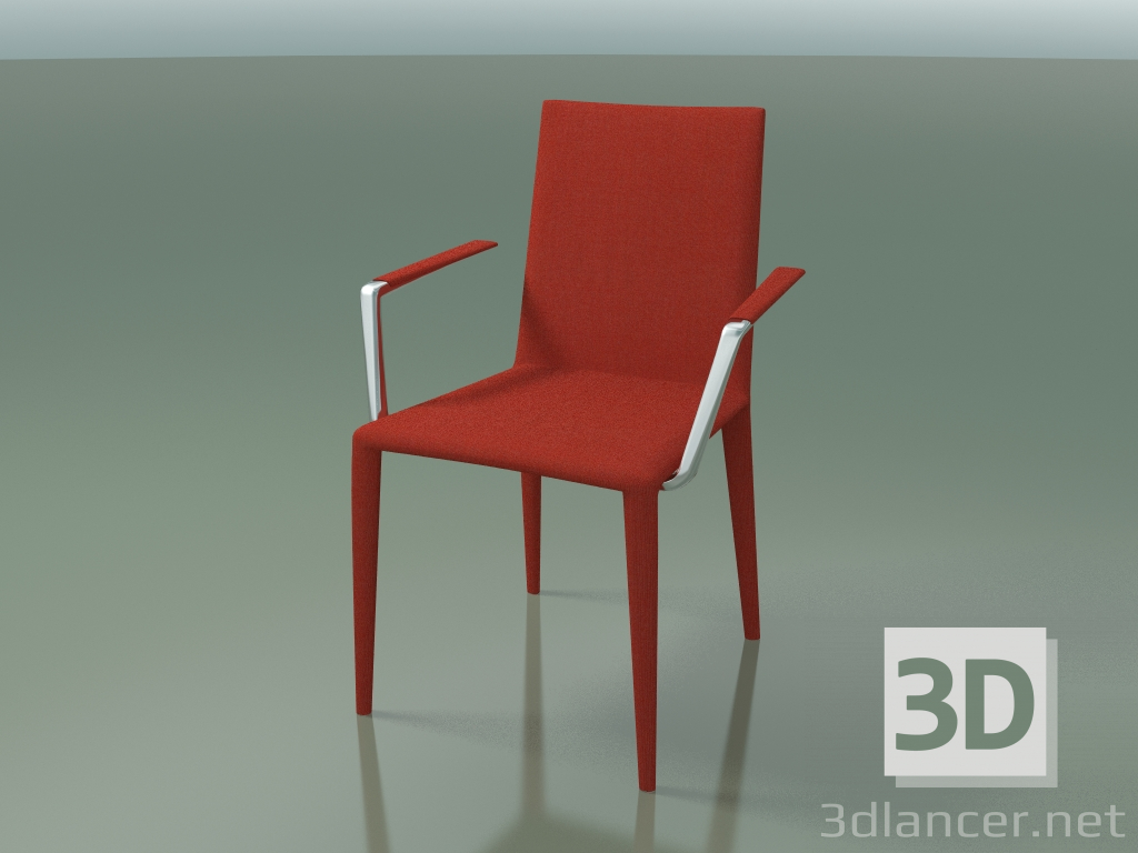 3d model Silla 1709BR (H 85 cm, apilable, con reposabrazos, tapizado completo de tela) - vista previa