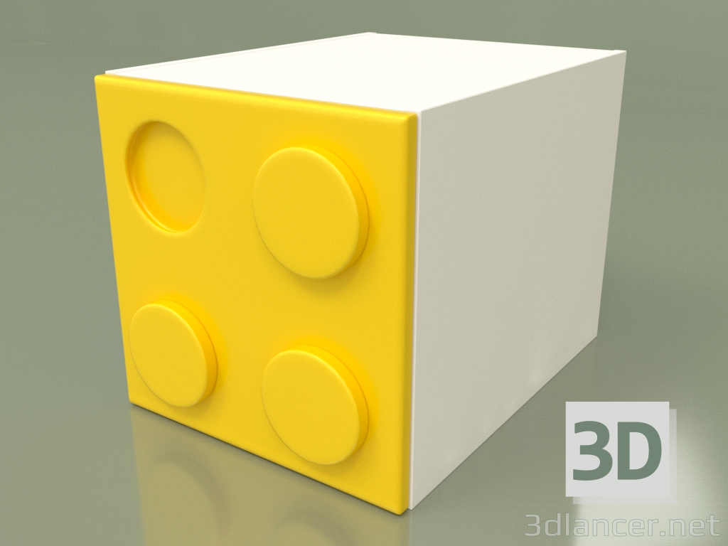 3d model Armario-cubo infantil (Amarillo) - vista previa