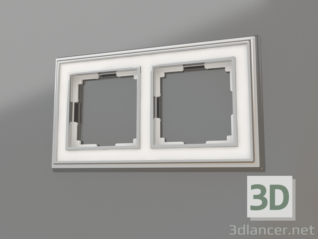 Modelo 3d Moldura para 2 postes Palacio (branco cromado) - preview