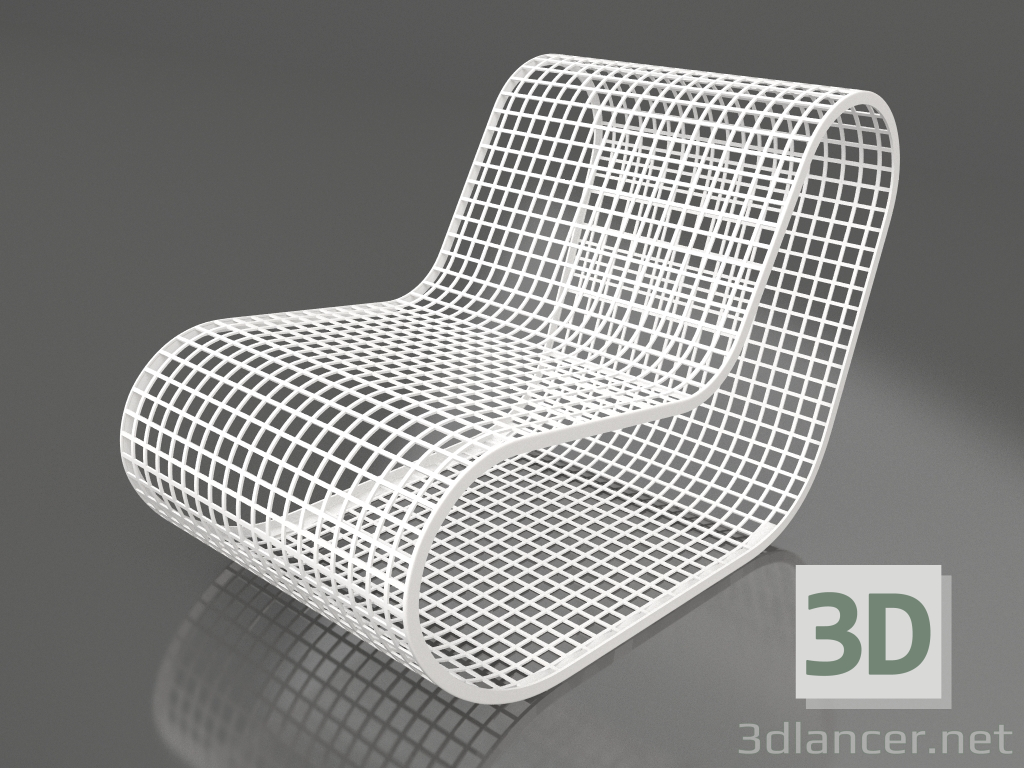 modèle 3D Fauteuil club sans corde (Blanc) - preview