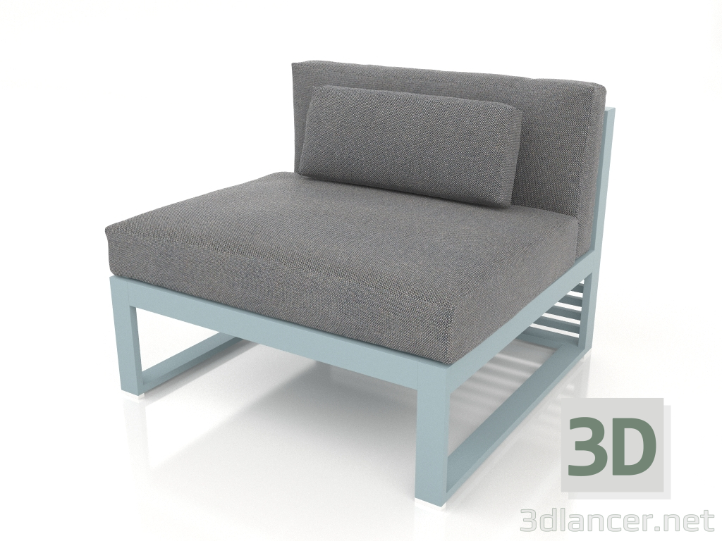 Modelo 3d Sofá modular, seção 3 (azul cinza) - preview