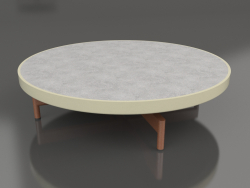 Table basse ronde Ø90x22 (Or, DEKTON Kreta)