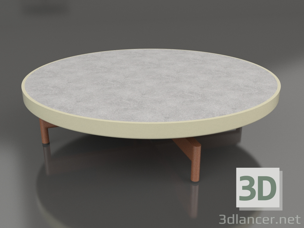 3d модель Стіл журнальний круглий Ø90x22 (Gold, DEKTON Kreta) – превью