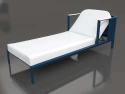 Chaise longue com encosto de cabeça elevado (cinza azul)