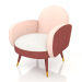 modèle 3D Fauteuil Sam (Rose Blanc) - preview