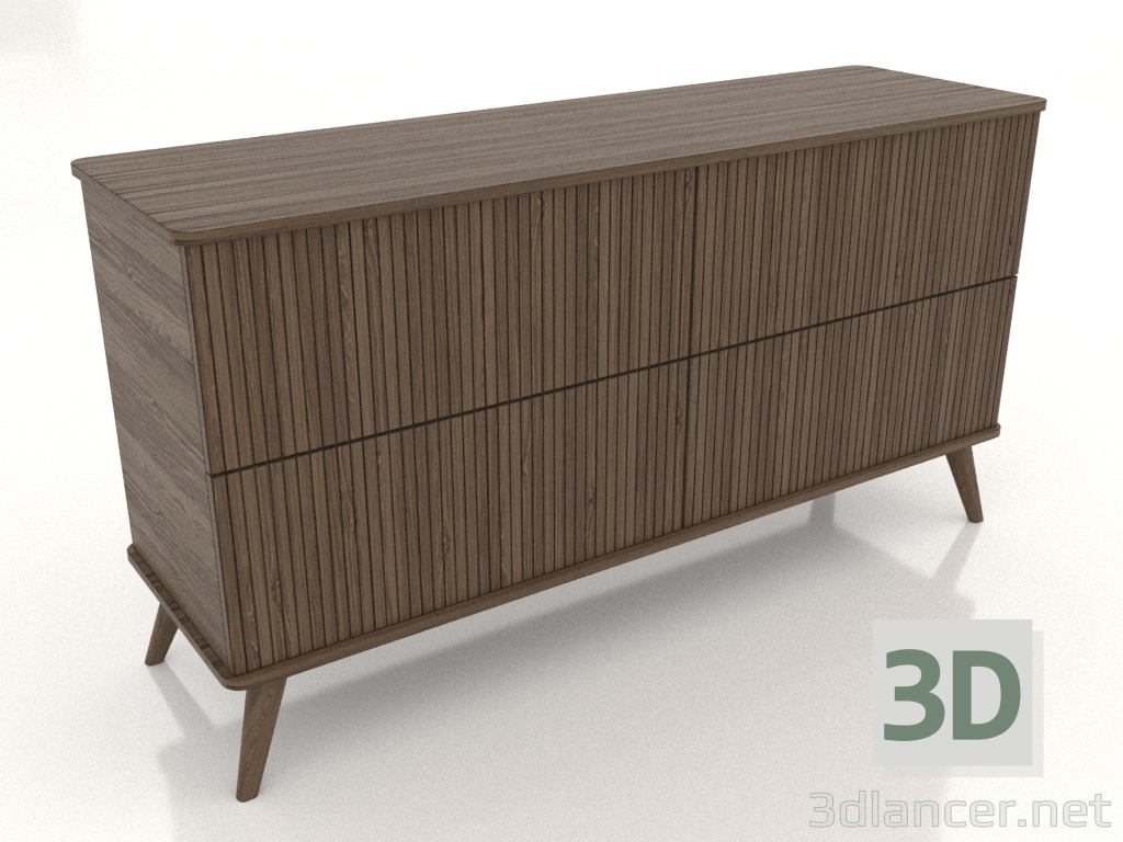 3d model Chest of drawers 1 1500x400x800 mm (lightened ash walnut) - preview