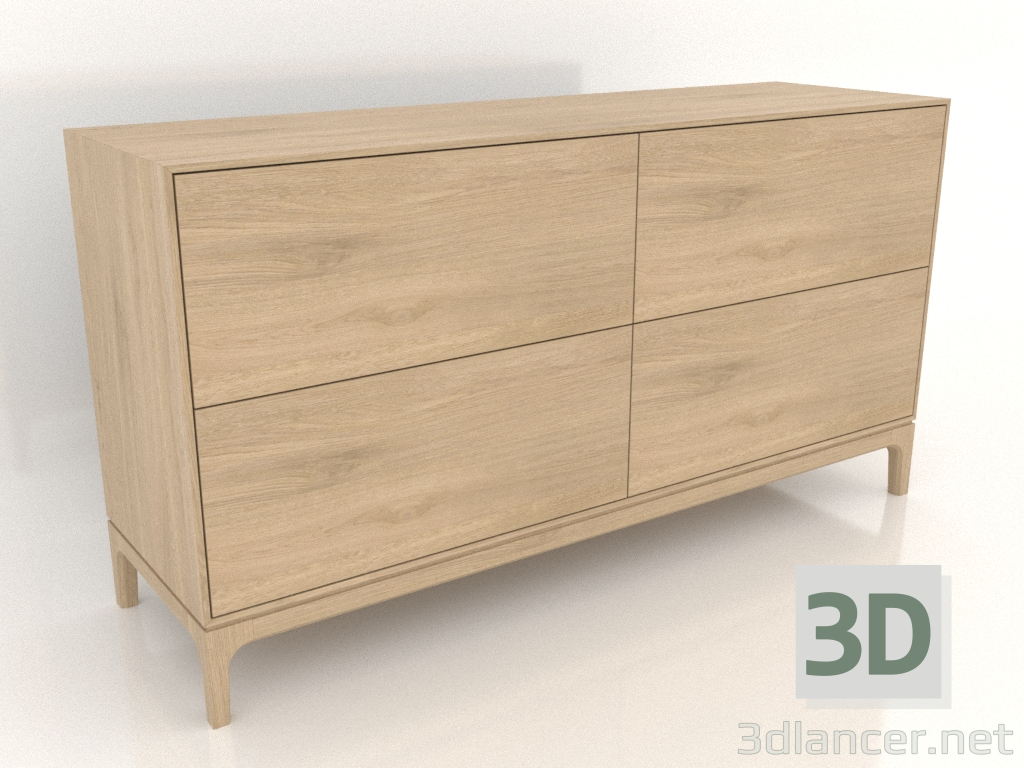 3D modeli FARGO 1500x450x800 mm çekmeceli dolap (açık meşe) - önizleme