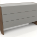 3d model Cómoda, chapa de nogal acabado F, laca gris brillante (128,6 x 50 x 75 cm) - vista previa