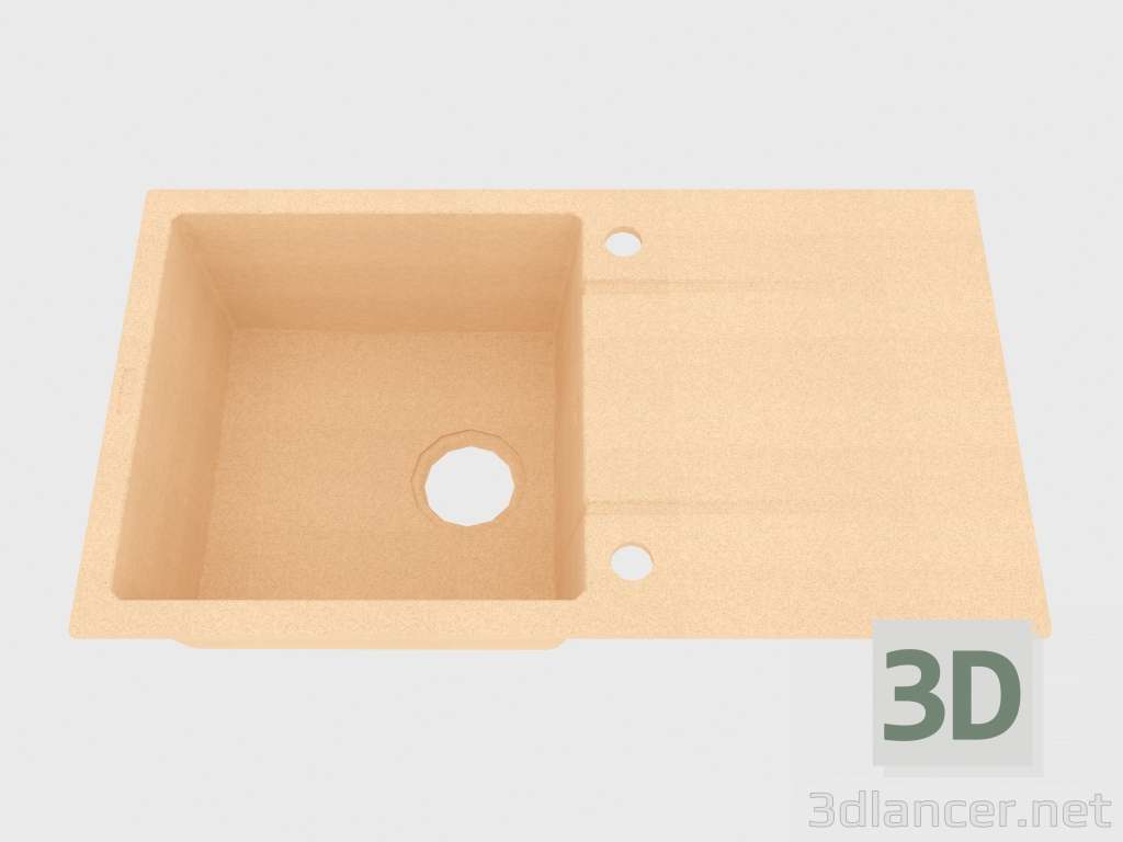 3D Modell Spüle, 1 Schüssel mit einem Flügel zum Trocknen - Sand Piva (ZQI 7113) - Vorschau