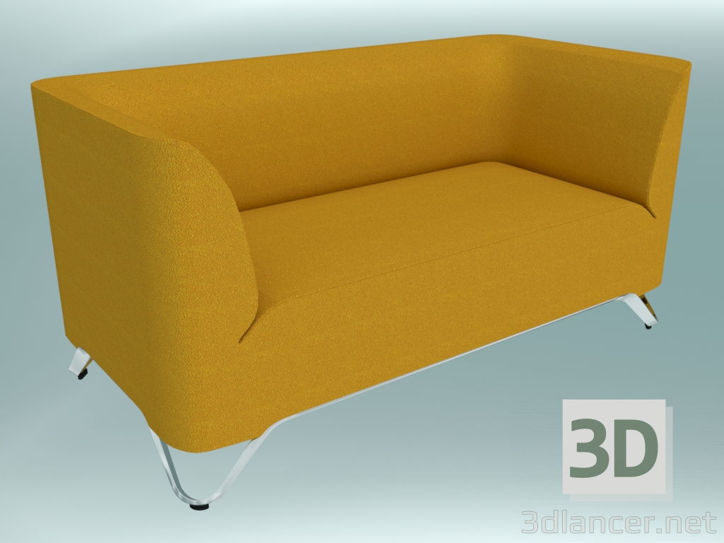 3D Modell Doppelsofa mit Armlehnen (21) - Vorschau