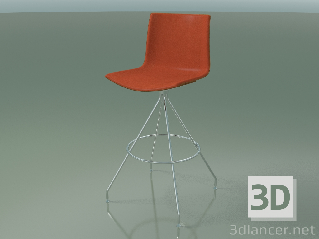 3d model Silla de bar 0497 (con tapizado frontal, efecto teca) - vista previa