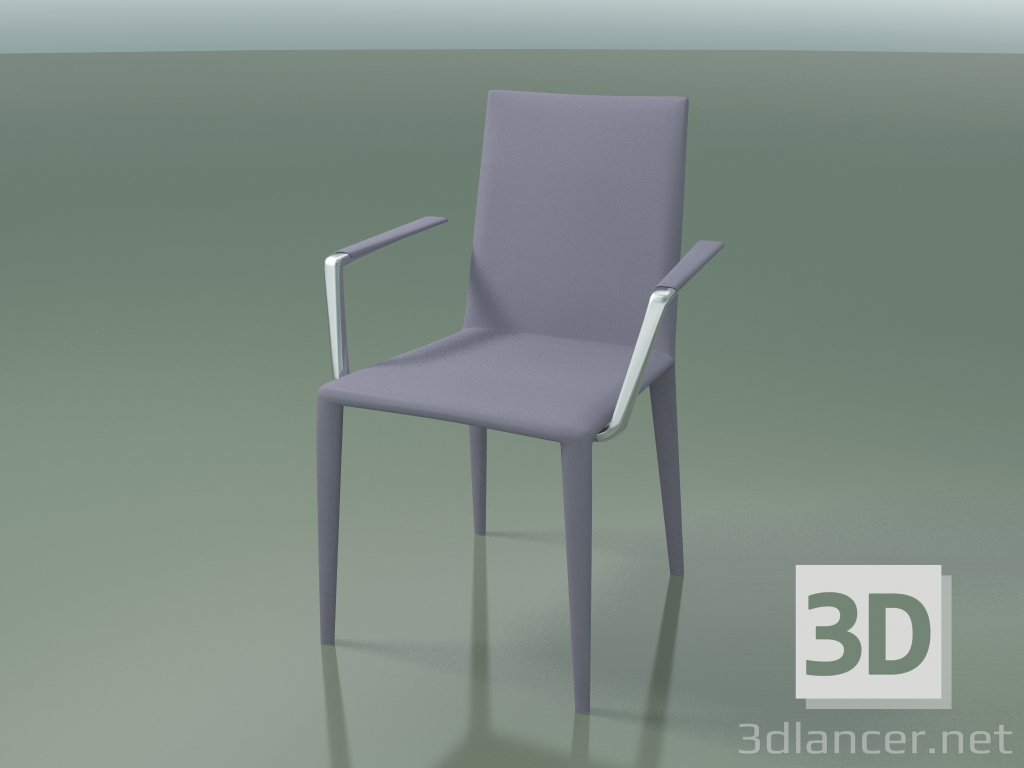 modello 3D Sedia 1709BR (H 85 cm, impilabile, con braccioli, interno in pelle pieno) - anteprima