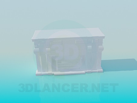 3d model Chimenea con adornos - vista previa