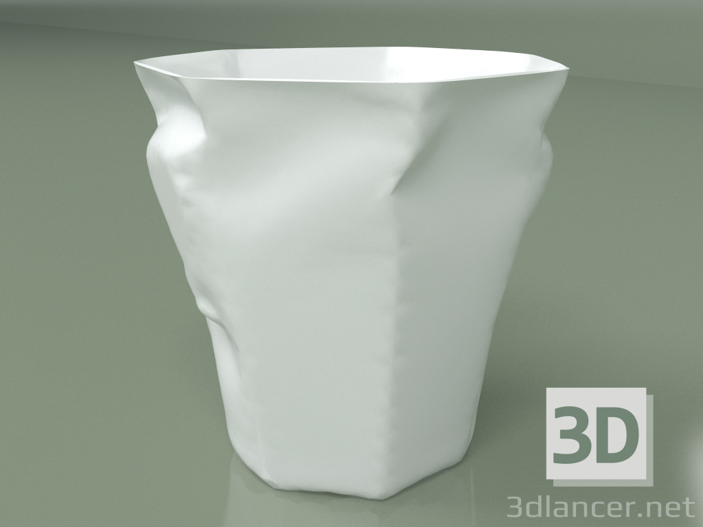 3d model Papelera Crumple (blanco) - vista previa