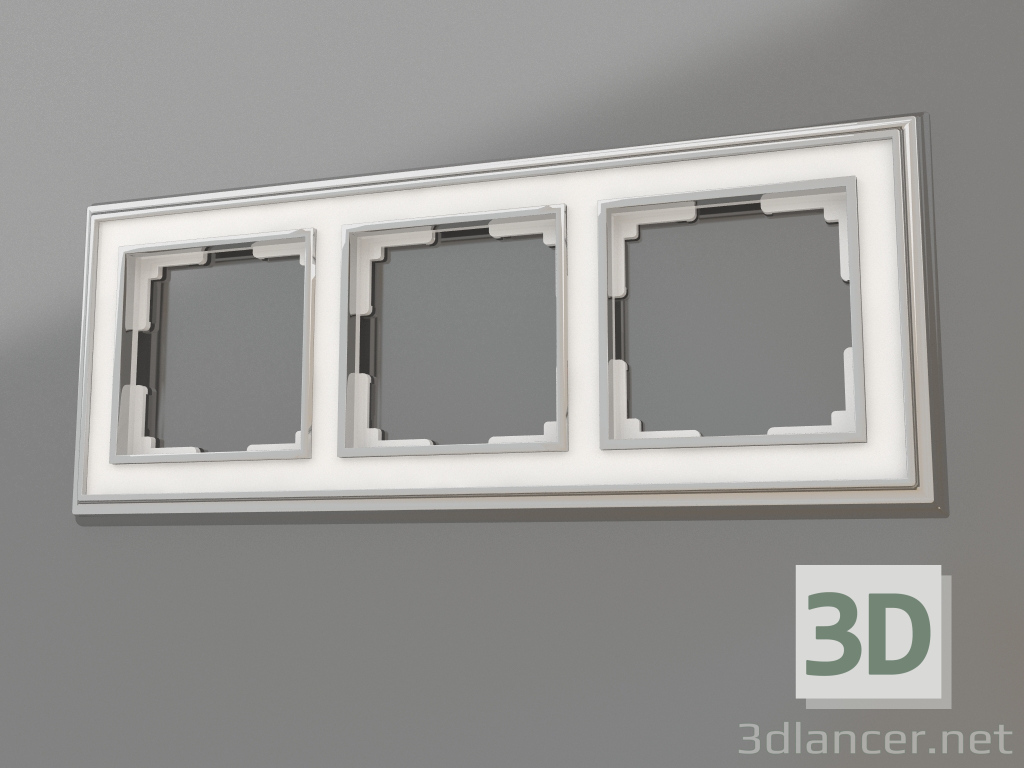 3d model Frame for 3 posts Palacio (chrome-white) - preview