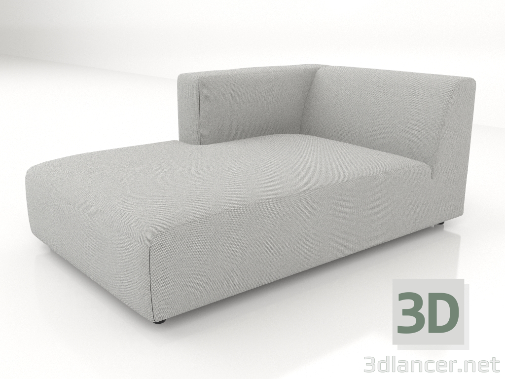 modello 3D Chaise longue (L) 83x165 con bracciolo a sinistra - anteprima