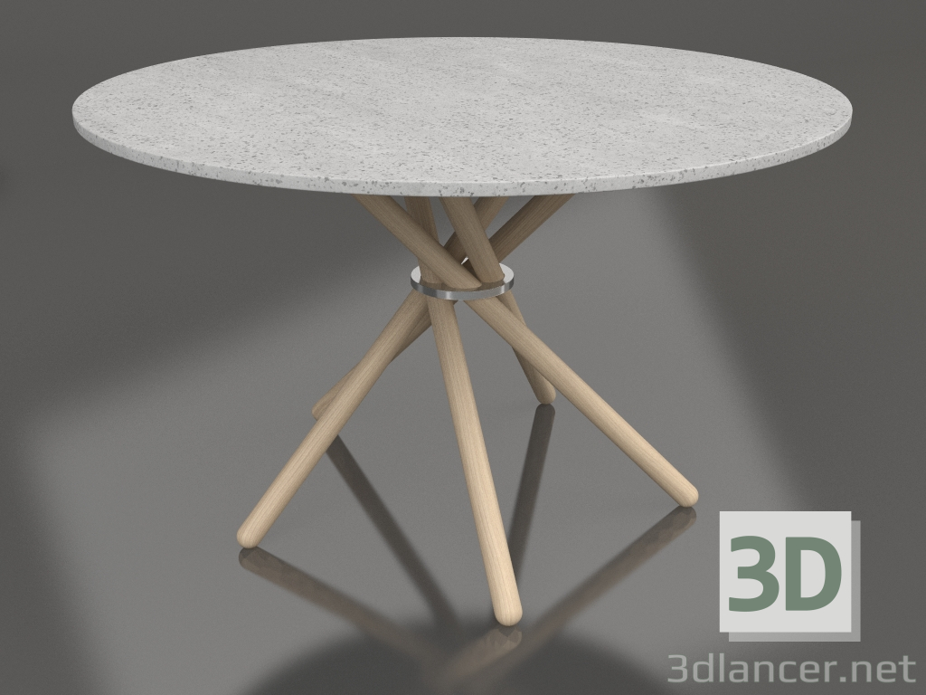 3D Modell Esstisch Hector 120 (Heller Beton, Helle Eiche) - Vorschau