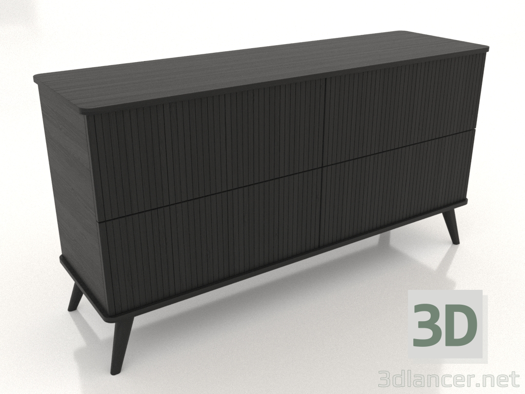 modèle 3D Commode 1 1500x400x800 mm (noir RAL 9005) - preview