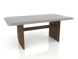 Mesa de jantar, folheado de nogueira com acabamento F, laca cinza brilhante (180x100x75 cm)