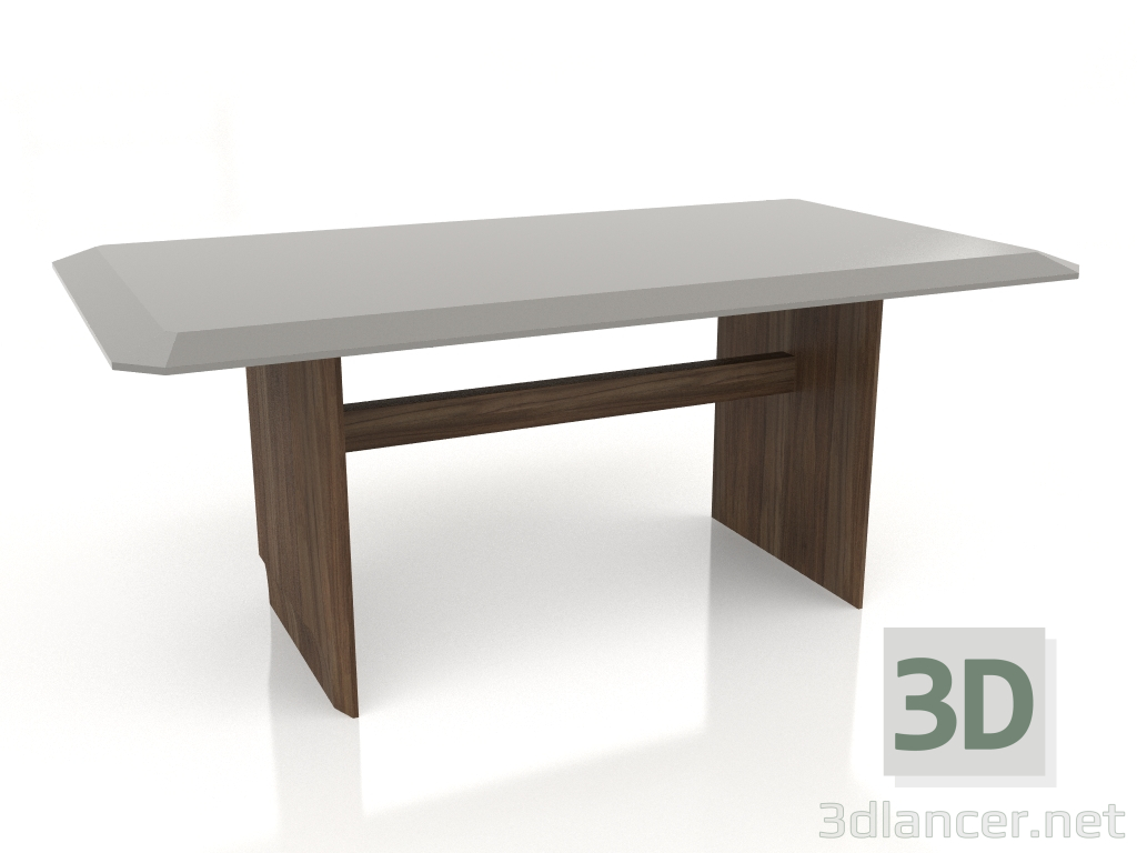 3d model Mesa de comedor, chapa de nogal acabado F, laca gris brillante (180x100x75 cm) - vista previa
