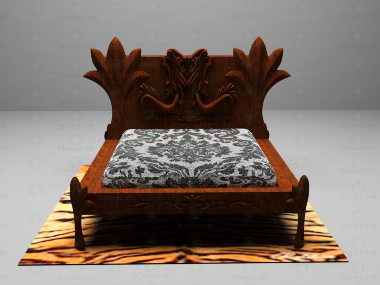 3d model bed - preview