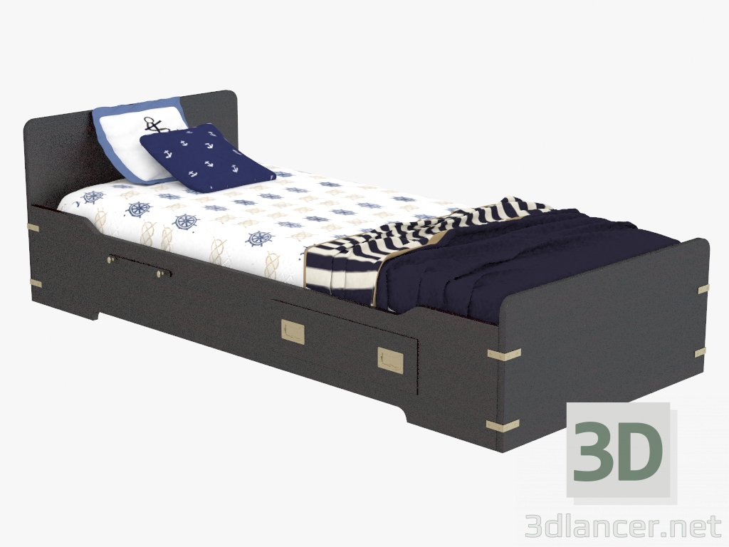 3d model Cama sola - vista previa