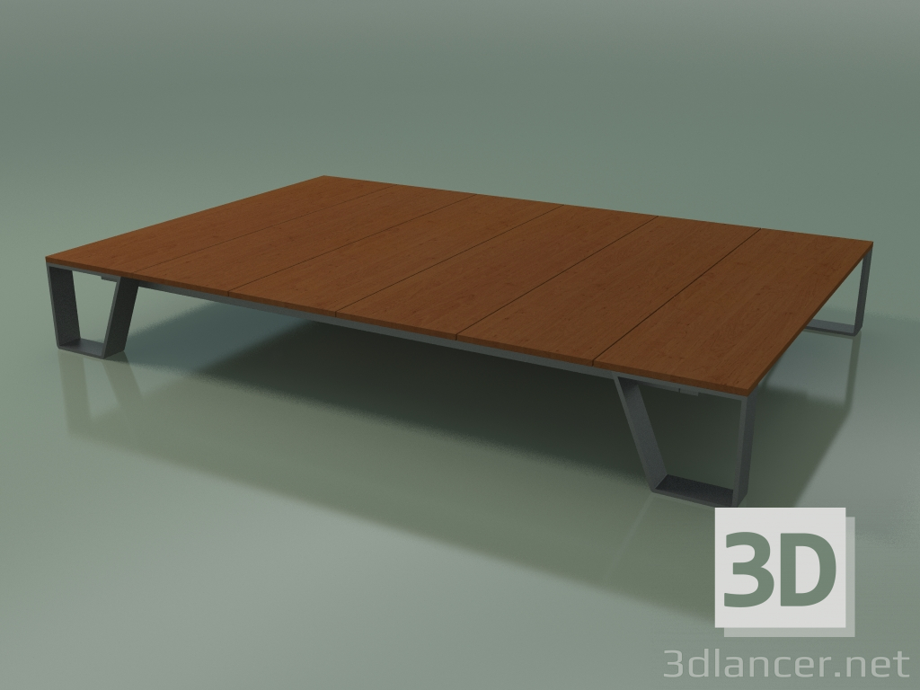 3D Modell Couchtisch im Freien InOut (955, grau lackiertes Aluminium, Teakholzlatten) - Vorschau