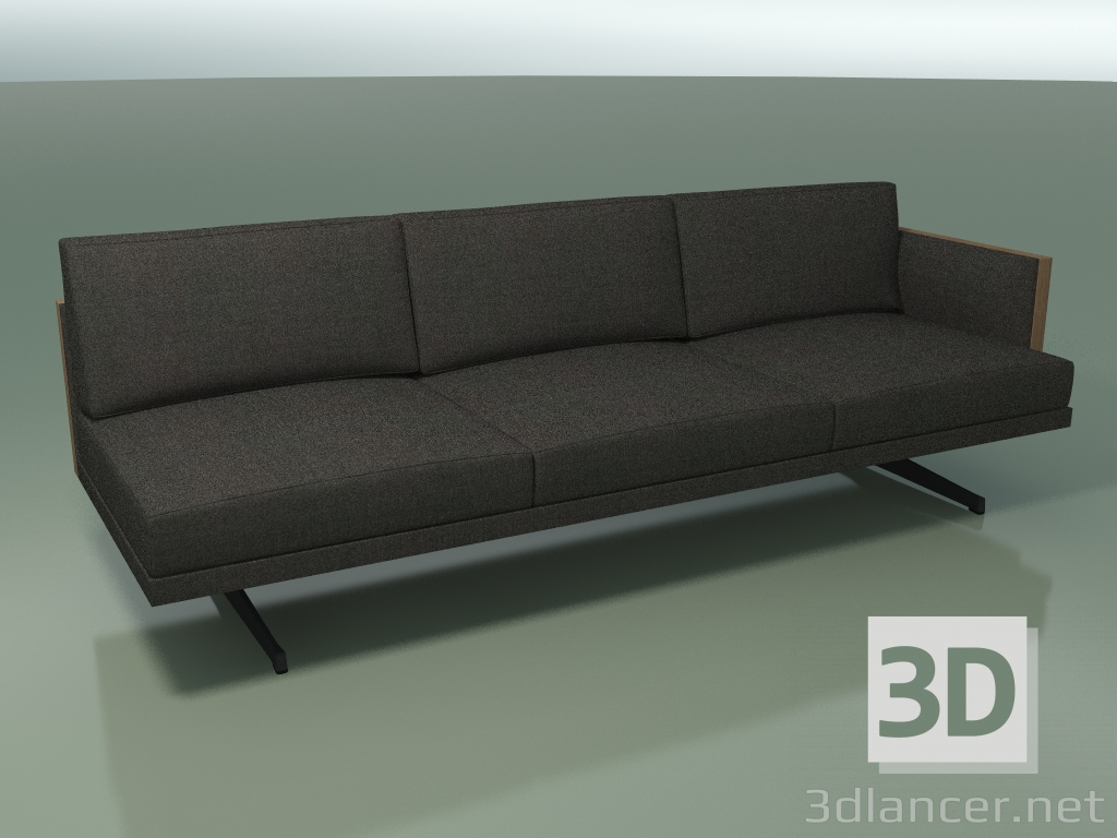 3d model End module 5245 (left armrest, H-legs, Walnut) - preview