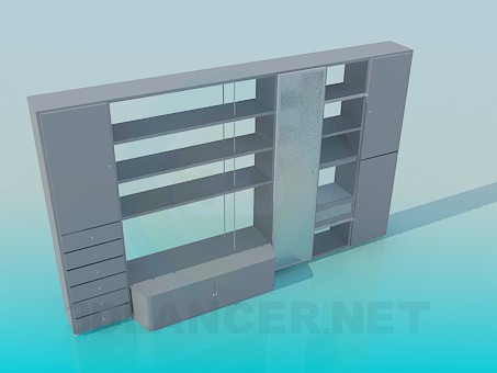 3D Modell Schrankwand - Vorschau