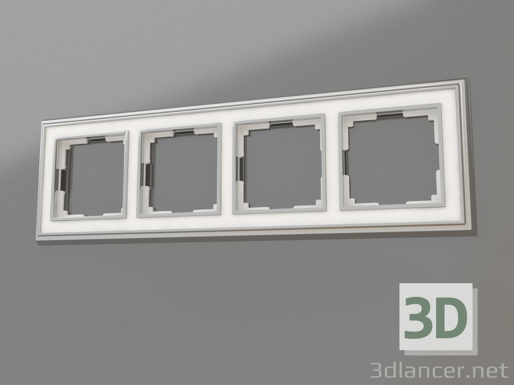 3D Modell Rahmen für 4 Pfosten Palacio (chrom-weiß) - Vorschau