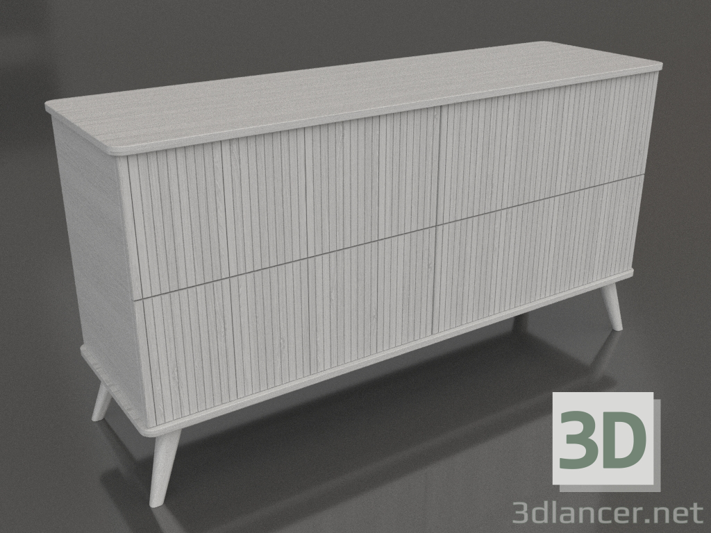 modello 3D Cassettiera 1 1500x400x800 mm (bianco RAL 9010) - anteprima