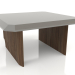 3d model Mesa de centro, chapa de nogal acabado F, laca gris brillante (80x80x40 cm) - vista previa