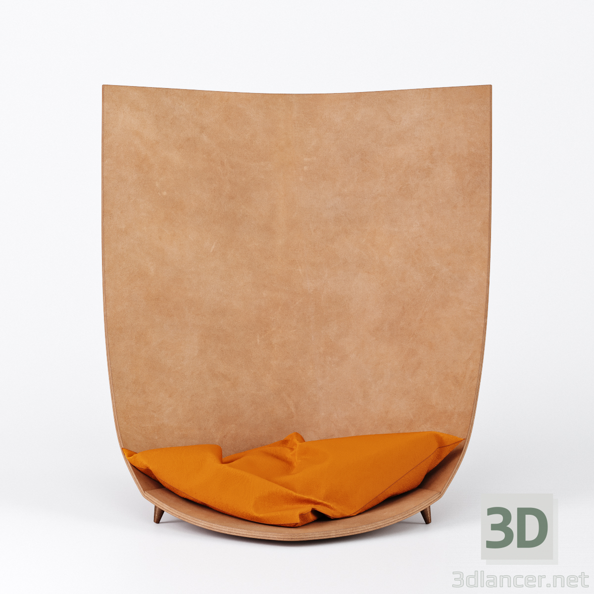 3d model TORU Designer leather armchair Babu - preview