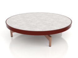 Table basse ronde Ø90x22 (Vin rouge, DEKTON Kreta)