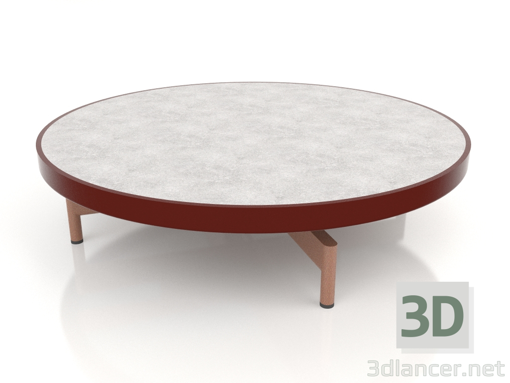 3d модель Стол журнальный круглый Ø90x22 (Wine red, DEKTON Kreta) – превью