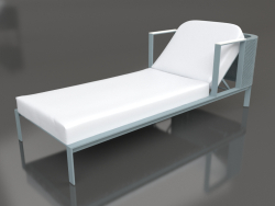 Chaise longue com encosto de cabeça elevado (azul cinza)