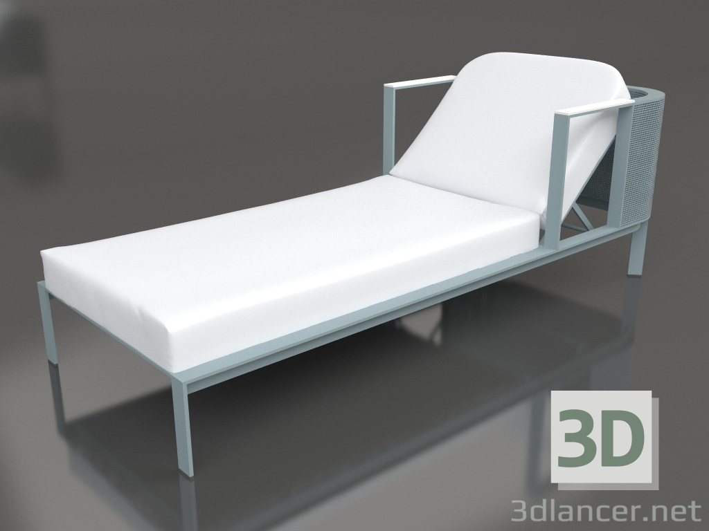 Modelo 3d Chaise longue com encosto de cabeça elevado (azul cinza) - preview