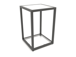 Table basse carrée à deux niveaux (VERRE, 30X30X44)