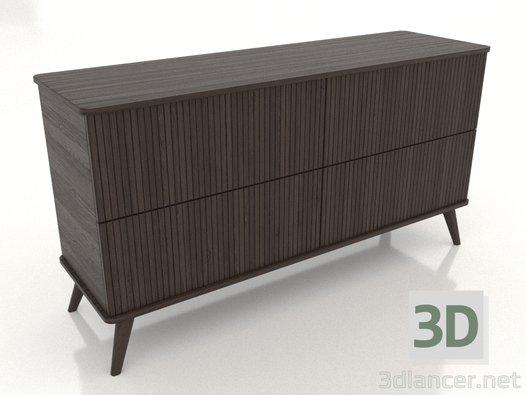 3d model Cómoda 1 1500x400x800 mm (fresno nogal) - vista previa